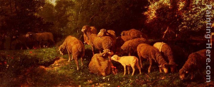 Charles Emile Jacque Les Moutons Dans Le Sous-Bois